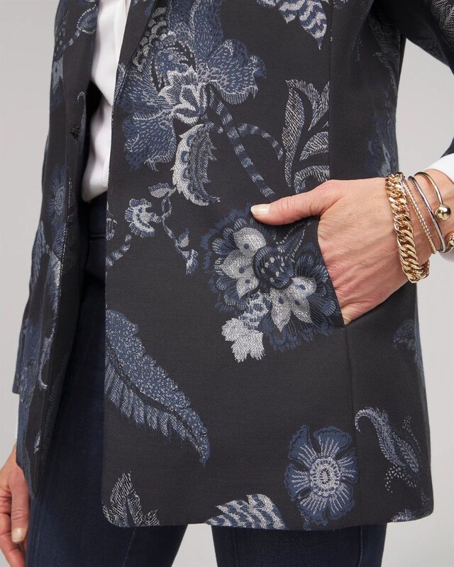 Floral Jacquard Blazer - image 4